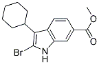 2-Bromo-3-cyclohexyl-1H-indole-6-carboxylic acid methyl ester 结构式