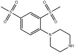 1-[2,4-双(甲基磺酰基)苯基]哌嗪 结构式
