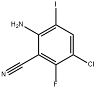 2-氨基-5-氯-6-氟-3-碘苯甲腈 结构式