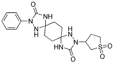 2-(1,1-Dioxotetrahydro-1H-1lambda6-thiophen-3-yl)-10-phenyl-1,2,4,9,10,12-hexaazadispiro(4.2.4.2)tetradecane-3,11-dione 结构式