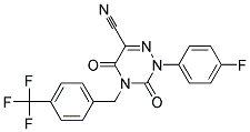 2-(4-Fluorophenyl)-3,5-dioxo-4-(4-(trifluoromethyl)benzyl)-2,3,4,5-tetrahydro-1,2,4-triazine-6-carbonitrile 结构式