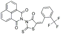 2-(4-Oxo-2-thioxo-5-((2-(trifluoromethyl)phenyl)methylene)-1,3-thiazolan-3-yl)-1H-benzo(de)isoquinoline-1,3(2H)-dione 结构式