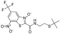 2-({[2-(TERT-BUTYLTHIO)ETHYL]AMINO}CARBONYL)-7-NITRO-5-(TRIFLUOROMETHYL)-1, 3-BENZOTHIAZOL-3-IUM-3-OLATE 结构式