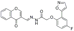 2-(4-FLUORO-2-ISOXAZOL-5-YLPHENOXY)-N'-[(1E)-(4-OXO-4H-CHROMEN-3-YL)METHYLENE]ACETOHYDRAZIDE 结构式