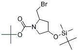 2-BROMOMETHYL-4-(TERT-BUTYL-DIMETHYL-SILANYLOXY)-PYRROLIDINE-1-CARBOXYLIC ACID TERT-BUTYL ESTER 结构式