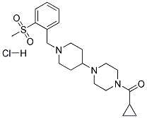 1-(CYCLOPROPYLCARBONYL)-4-(1-[2-(METHYLSULFONYL)BENZYL]PIPERIDIN-4-YL)PIPERAZINE HYDROCHLORIDE 结构式