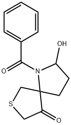 1-苯甲酰基-2-羟基-7-硫杂-1-氮杂螺[4.4]壬烷-9-酮 结构式