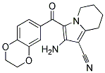 2-Amino-3-(2,3-dihydro-1,4-benzodioxin-6-ylcarbonyl)-5,6,7,8-tetrahydroindolizine-1-carbonitrile 结构式