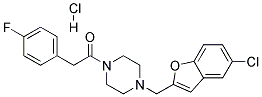 1-[(5-CHLORO-1-BENZOFURAN-2-YL)METHYL]-4-[(4-FLUOROPHENYL)ACETYL]PIPERAZINE HYDROCHLORIDE 结构式