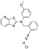 2-([(3-METHOXYPHENYL)([1,3]THIAZOLO[5,4-B]PYRIDIN-2-YL)AMINO]METHYL)BENZONITRILE HYDROCHLORIDE 结构式