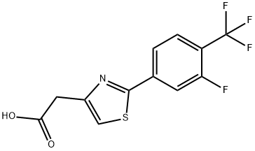 2-{2-[3-FLUORO-4-(TRIFLUOROMETHYL)PHENYL]-1,3-THIAZOL-4-YL}ACETIC ACID 结构式