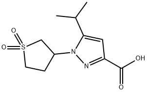 1-(1,1-二氧化四氢噻吩-3-基)-5-异丙基-1H-吡唑-3-羧酸 结构式