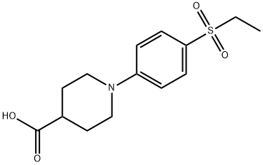 1-[4-(ETHYLSULFONYL)PHENYL]PIPERIDINE-4-CARBOXYLIC ACID 结构式