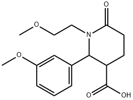 1-(2-甲氧基乙基)-2-(3-甲氧基苯基)-6-氧代哌啶-3-羧酸 结构式