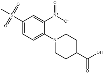 1-(4-(甲基磺酰基)-2-硝基苯基)哌啶-4-羧酸 结构式
