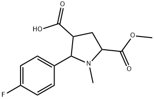 2-(4-FLUOROPHENYL)-5-(METHOXYCARBONYL)-1-METHYL-3-PYRROLIDINECARBOXYLIC ACID 结构式