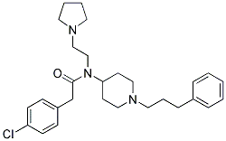2-(4-CHLOROPHENYL)-N-[1-(3-PHENYLPROPYL)PIPERIDIN-4-YL]-N-(2-PYRROLIDIN-1-YLETHYL)ACETAMIDE 结构式