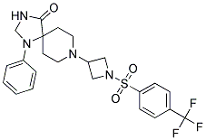 1-PHENYL-8-(1-([4-(TRIFLUOROMETHYL)PHENYL]SULFONYL)AZETIDIN-3-YL)-1,3,8-TRIAZASPIRO[4.5]DECAN-4-ONE 结构式