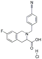 2-(4-CYANO-BENZYL)-7-FLUORO-1,2,3,4-TETRAHYDRO-ISOQUINOLINE-3-CARBOXYLIC ACID HYDROCHLORIDE 结构式