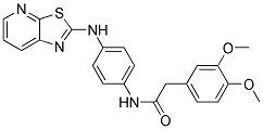 2-(3,4-DIMETHOXYPHENYL)-N-[4-([1,3]THIAZOLO[5,4-B]PYRIDIN-2-YLAMINO)PHENYL]ACETAMIDE 结构式