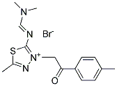 2-{[(dimethylamino)methylidene]amino}-5-methyl-3-[2-(4-methylphenyl)-2-oxoethyl]-1,3,4-thiadiazol-3-ium bromide 结构式