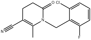 1-(2-氯-6-氟苄基)-2-甲基-6-氧代-1,4,5,6-四氢吡啶-3-甲腈 结构式