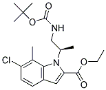 1-((R)-2-TERT-BUTOXYCARBONYLAMINO-1-METHYL-ETHYL)-6-CHLORO-7-METHYL-1H-INDOLE-2-CARBOXYLIC ACID ETHYL ESTER 结构式