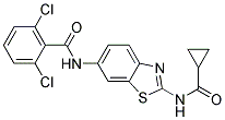 2,6-DICHLORO-N-[2-(CYCLOPROPANECARBONYL-AMINO)-BENZOTHIAZOL-6-YL]-BENZAMIDE 结构式