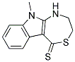 10-METHYL-1,2,3,10-TETRAHYDRO-5H-(1,4)THIAZEPINO(5,6-B)INDOLE-5-THIONE 结构式