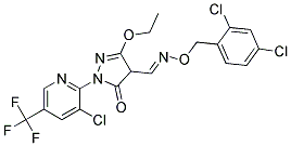 1-(3-Chloro-5-(trifluoromethyl)-2-pyridinyl)-3-ethoxy-5-oxo-4,5-dihydro-1H-pyrazole-4-carbaldehyde O-(2,4-dichlorobenzyl )oxime 结构式