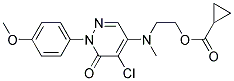 2-((5-Chloro-1-(4-methoxyphenyl)-6-oxo-1,6-dihydro-4-pyridazinyl)(methyl)amino)ethyl cyclopropanecarboxylate 结构式