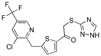 1-(5-((3-Chloro-5-(trifluoromethyl)-2-pyridinyl)methyl)-2-thienyl)-2-(1H-1,2,4-triazol-3-ylsulfanyl)-1-ethanone 结构式