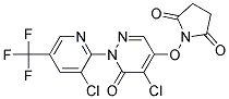 1-((5-Chloro-1-(3-chloro-5-(trifluoromethyl)-2-pyridinyl)-6-oxo-1,6-dihydro-4-pyridazinyl)oxy)dihydro-1H-pyrrole-2,5-dione 结构式