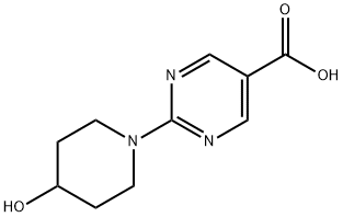2-(4-羟基哌啶-1-基)嘧啶-5-甲酸 结构式