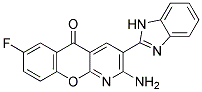 2-AMINO-3-(1H-BENZIMIDAZOL-2-YL)-7-FLUORO-5H-CHROMENO[2,3-B]PYRIDIN-5-ONE 结构式