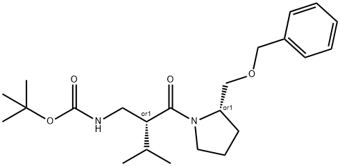 [1-(2-BENZYLOXYMETHYL-PYRROLIDINE-1-CARBONYL)-2-METHYL-PROPYL]-CARBAMIC ACID TERT-BUTYL ESTER 结构式