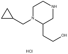 2-(1-(环丙基甲基)哌嗪-2-基)乙-1-醇二盐酸盐 结构式