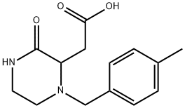 2-(1-(4-甲基苄基)-3-氧代哌嗪-2-基)乙酸 结构式