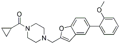 1-(CYCLOPROPYLCARBONYL)-4-([5-(2-METHOXYPHENYL)-1-BENZOFURAN-2-YL]METHYL)PIPERAZINE 结构式