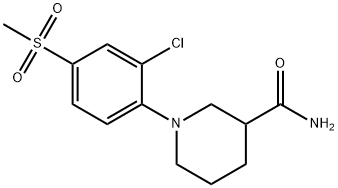 1-[2-CHLORO-4-(METHYLSULFONYL)PHENYL]PIPERIDINE-3-CARBOXAMIDE 结构式