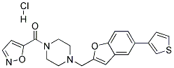 1-(ISOXAZOL-5-YLCARBONYL)-4-([5-(3-THIENYL)-1-BENZOFURAN-2-YL]METHYL)PIPERAZINE HYDROCHLORIDE 结构式