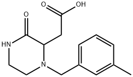 2-(1-(3-甲基苄基)-3-氧代哌嗪-2-基)乙酸 结构式