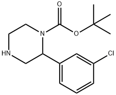 2-(3-CHLORO-PHENYL)-PIPERAZINE-1-CARBOXYLIC ACID TERT-BUTYL ESTER 结构式