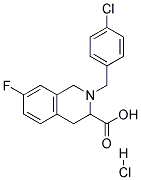 2-(4-CHLORO-BENZYL)-7-FLUORO-1,2,3,4-TETRAHYDRO-ISOQUINOLINE-3-CARBOXYLIC ACID HYDROCHLORIDE 结构式