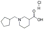 1-CYCLOPENTYLMETHYL-PIPERIDINE-3-CARBOXYLIC ACID HYDROCHLORIDE 结构式