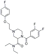 1-(3,4-DIFLUOROBENZOYL)-N,N-DIETHYL-4-[2-(4-FLUOROPHENOXY)ETHYL]PIPERAZINE-2-CARBOXAMIDE 结构式