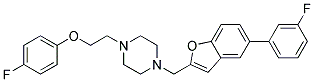 1-[2-(4-FLUOROPHENOXY)ETHYL]-4-([5-(3-FLUOROPHENYL)-1-BENZOFURAN-2-YL]METHYL)PIPERAZINE 结构式