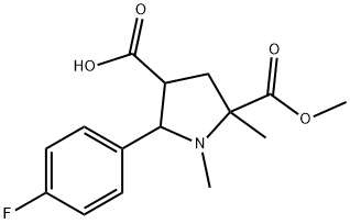 2-(4-FLUOROPHENYL)-5-(METHOXYCARBONYL)-1,5-DIMETHYL-3-PYRROLIDINECARBOXYLIC ACID 结构式