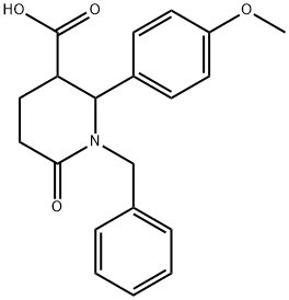 1-苄基-2-(4-甲氧基苯基)-6-氧代哌啶-3-羧酸 结构式