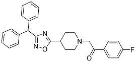 2-(4-[3-(DIPHENYLMETHYL)-1,2,4-OXADIAZOL-5-YL]PIPERIDIN-1-YL)-1-(4-FLUOROPHENYL)ETHANONE 结构式